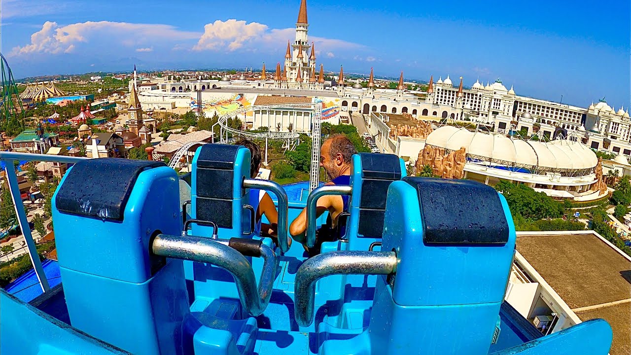 Water Roller Coaster Ride at Theme Park Land of Legends in Türkiye