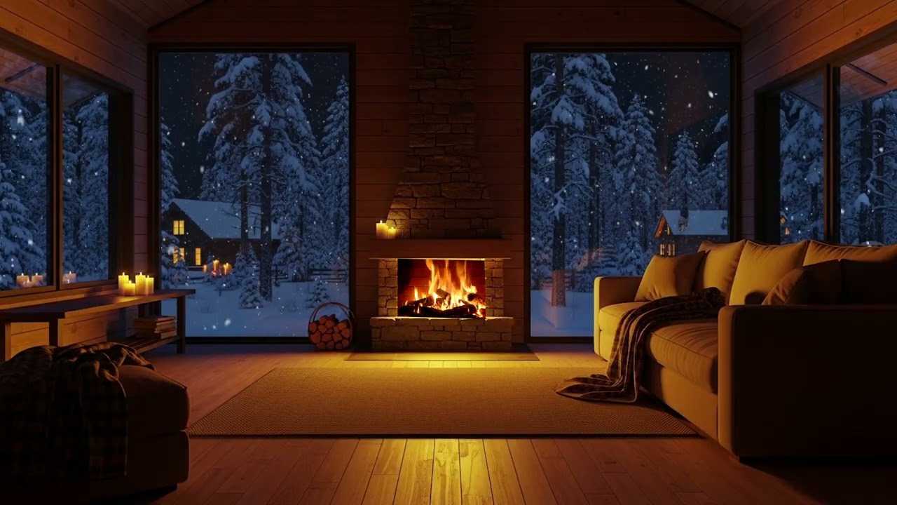 Amber Glow Piano 🔥🎹 | Soft Firelight, Deep Calm, Relaxing Sleep Music