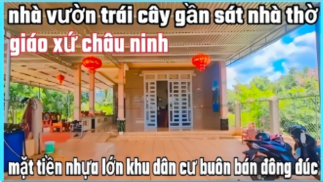 Bán nhà vườn cây ăn trái gần sát bên nhà thờ mặt tiền kinh doanh buôn bán 15×99×100tc dt 1436,5m² 