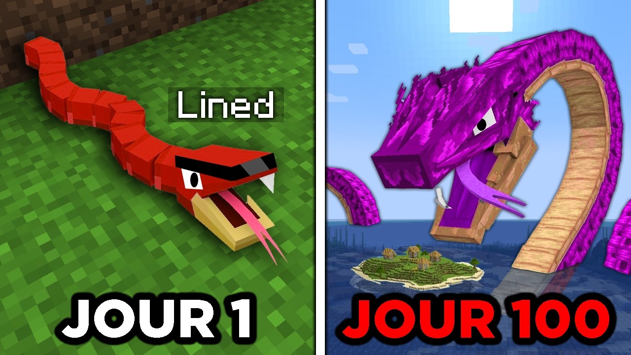 J'ai Survécu 100 Jours en tant que SERPENT sur Minecraft !