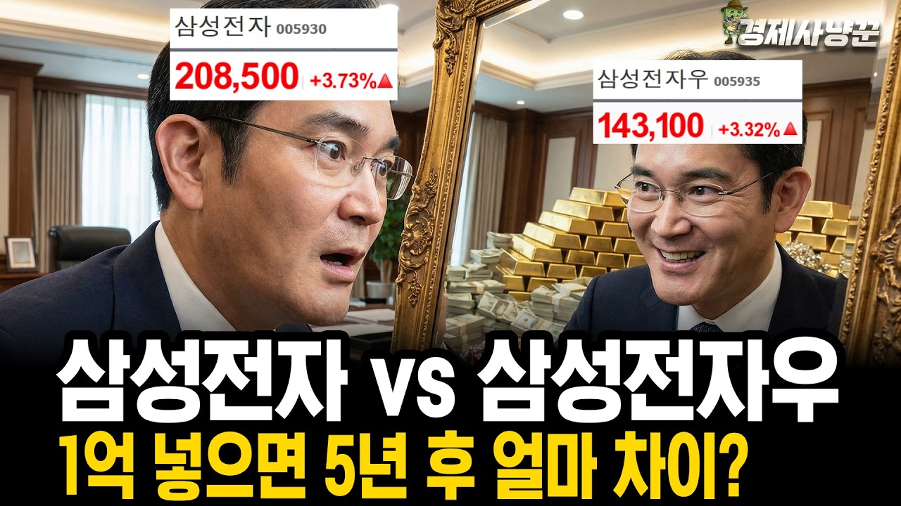 삼성전자 vs 삼성전자우, 1억 넣고 5년 버티면 벌어지는 충격적인 차이