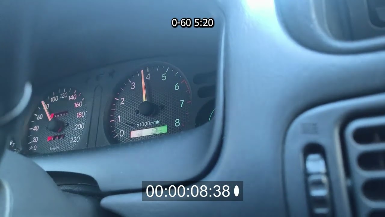 Toyota Corolla E11 4E-FE 86hp 0-100km/h time