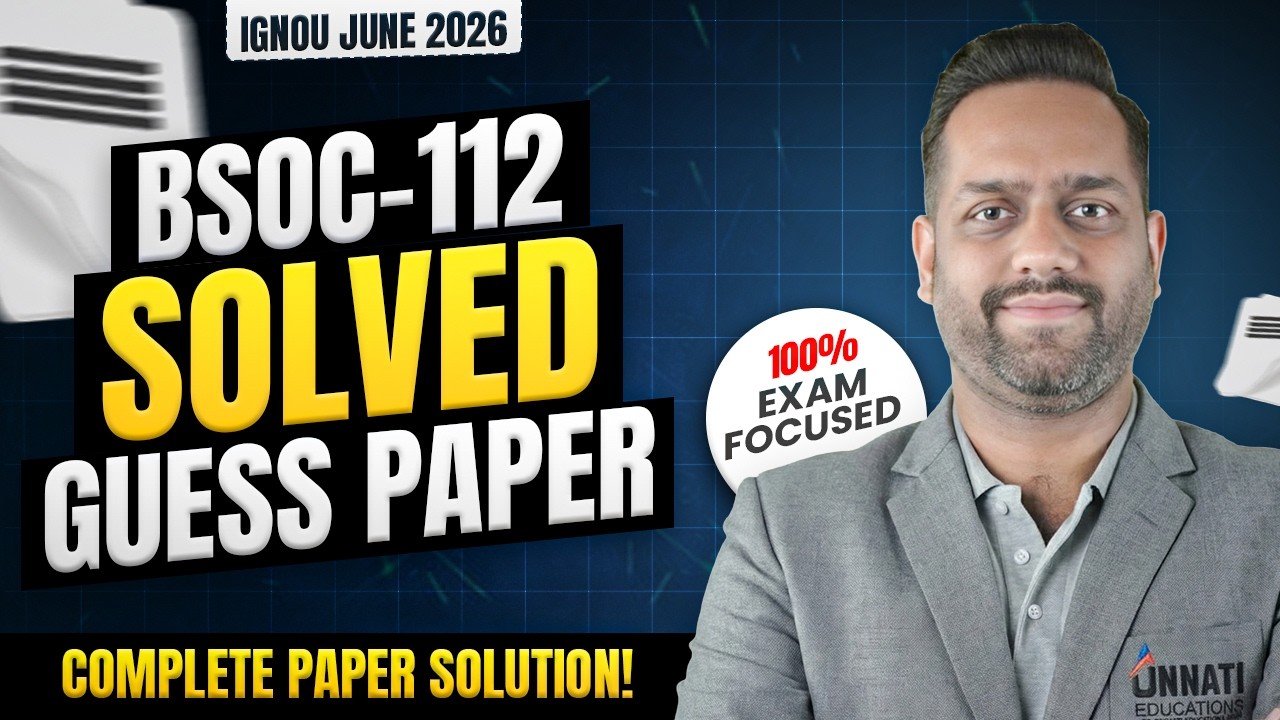 BSOC 112 Guess Paper June 2026 IGNOU BSOC 112 Sociological Research Methods-I Important Questions