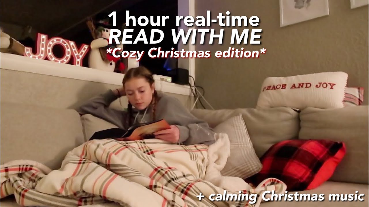 Read with me in real time for an hour with cozy Christmas vibes and chill Christmas music
