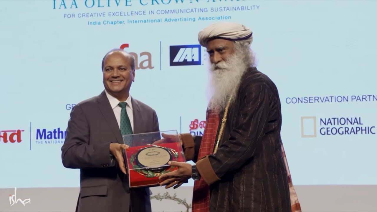 Isha Foundation Receives Olive Crown Green Crusader Award for Rally For Rivers | Sadhguru