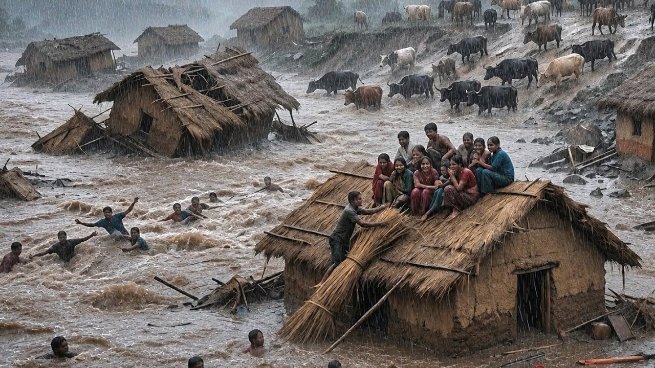 Real Nepali Mountain Village Life During Heavy Rain | Most Peaceful & Relaxing Rural Life
