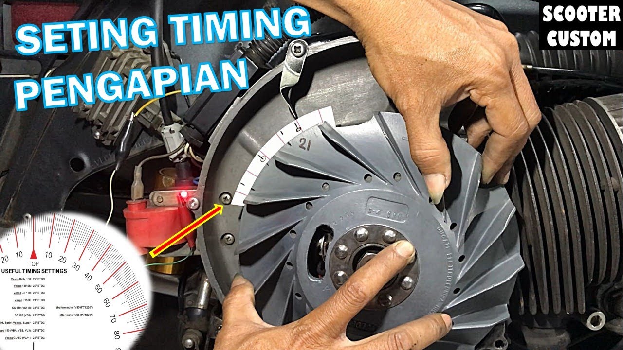 Seting Timing pengapian untuk Vespa platina