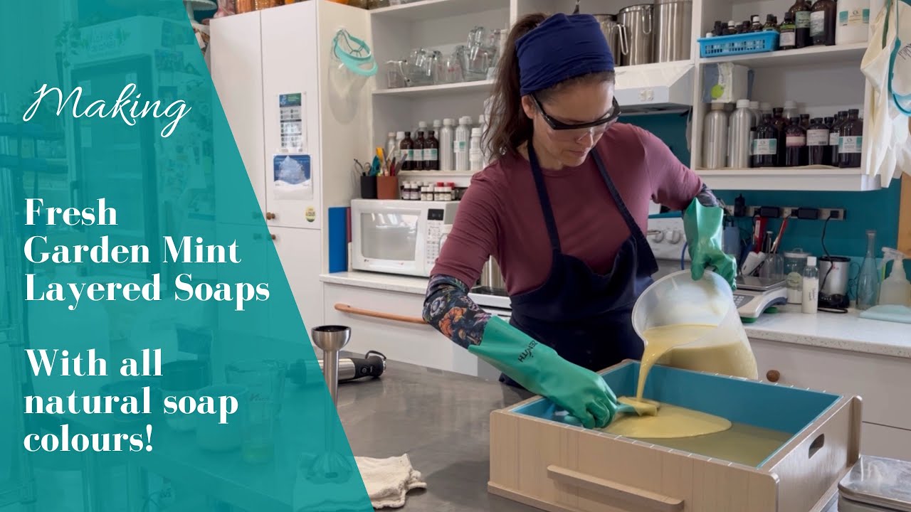 Making Fresh Garden Mint Soap | Natural Soap Colours Only!