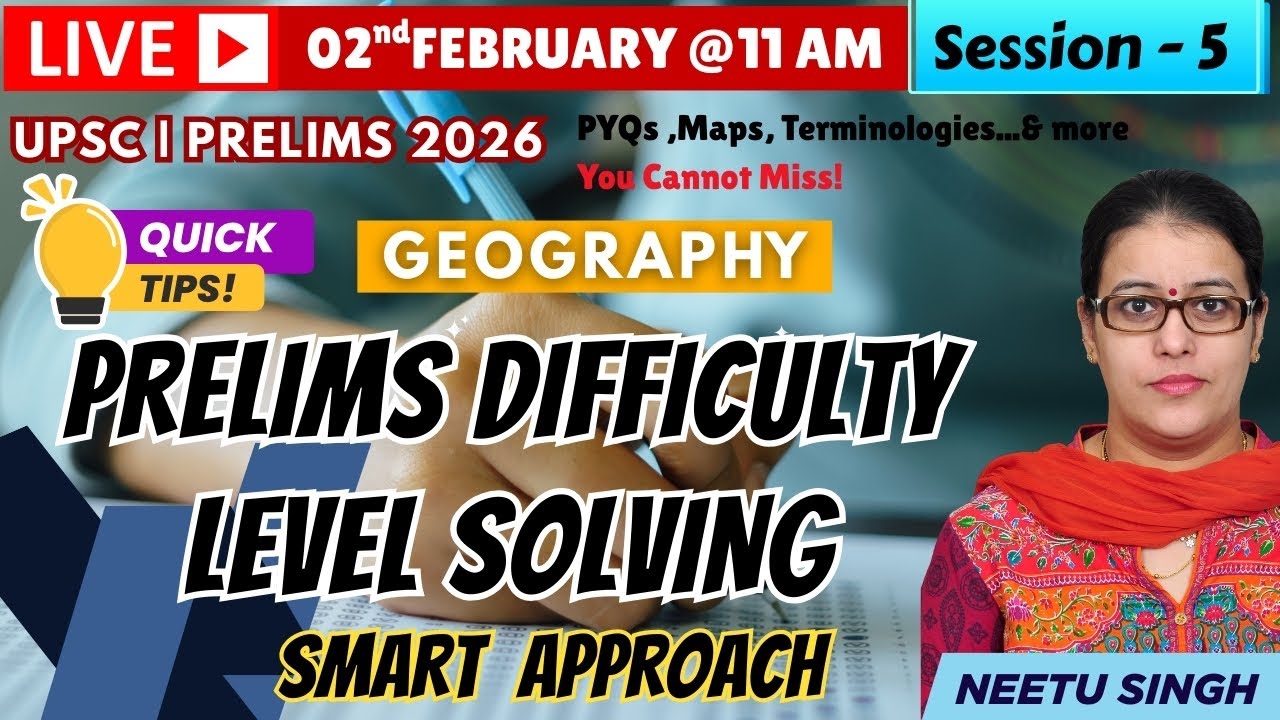 Geography GS Facts, Concepts I PYQs 20 years I UPSC Prelims 2026 -Session 5