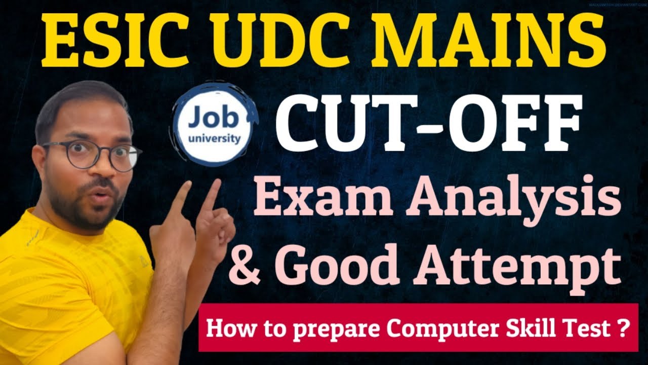 Esic UDC Mains cutoff 2022 category wise, Exam Analysis, Safe Attempt #ESIC_UDC_Mains #ESIC_Cutoff