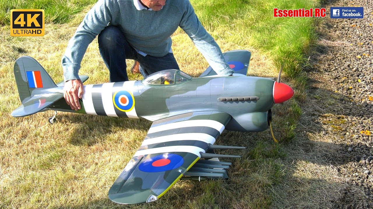 Super Scale HAWKER TYPHOON RC WW2 British fighter-bomber (BMFA Nats 2017) [*UltraHD / 4K*]