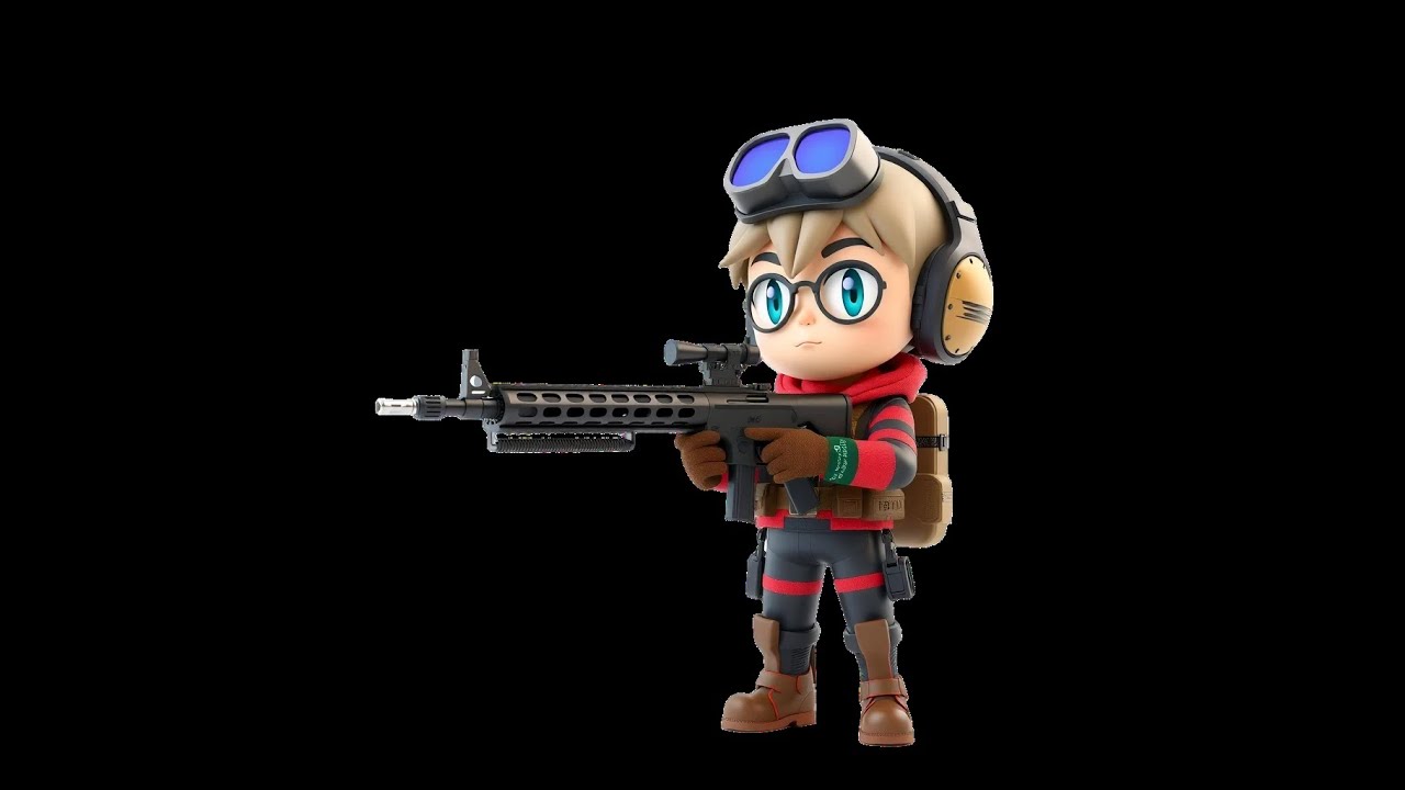 airsoft airsoft 3D rendering of a cartoon character
