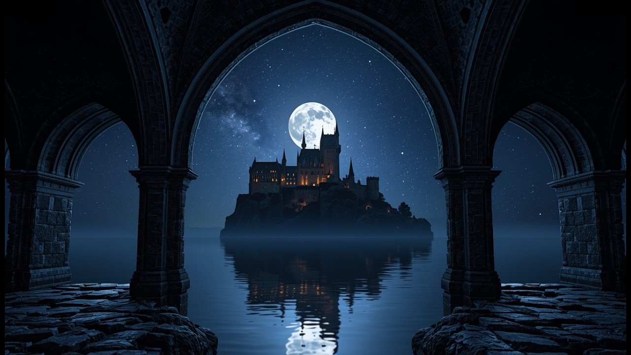 Moonlit Castle Through The Silent Window | Timeless Calm Piano for Night Focus 🌕