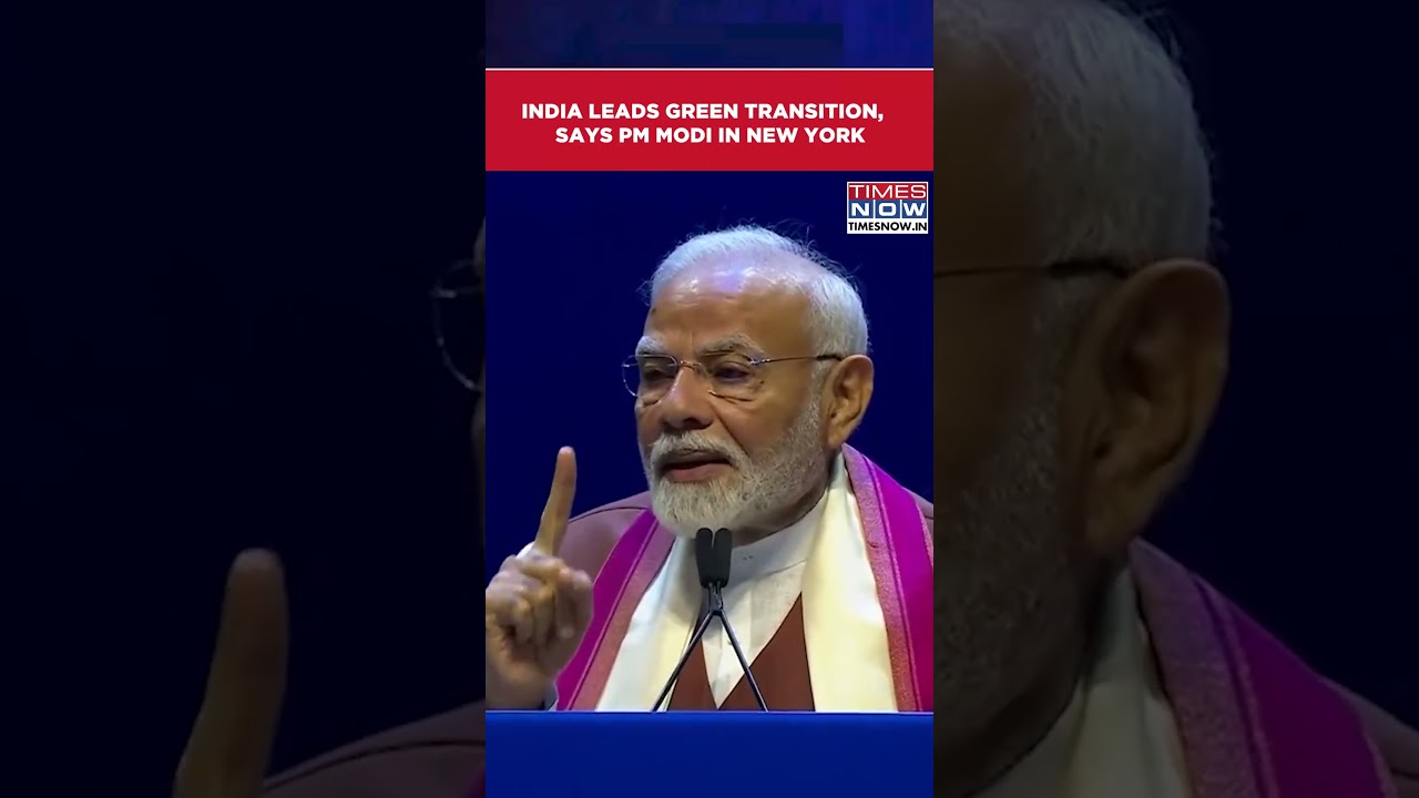PM Modi In New York: PM Address Indian Diaspora, Says India Leads Green Transition #shorts