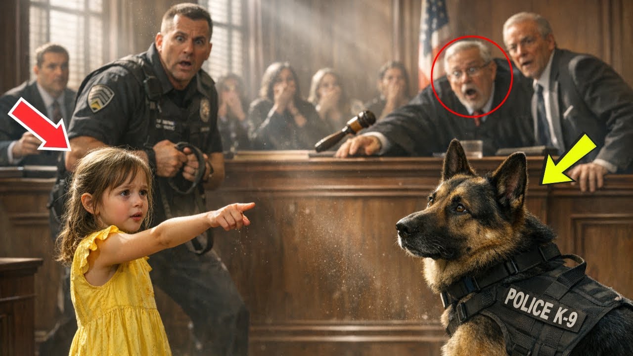 Little Girl Spots a Police Dog in Court — Utters Two Words That Leave the Entire Room Stunned!