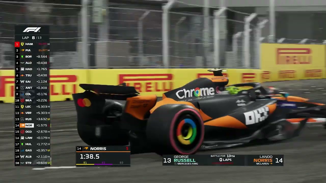 ❗Lando Norris Vs Oscar Piastri❗Race F1 Las Vegas #LasVegasGP 2025