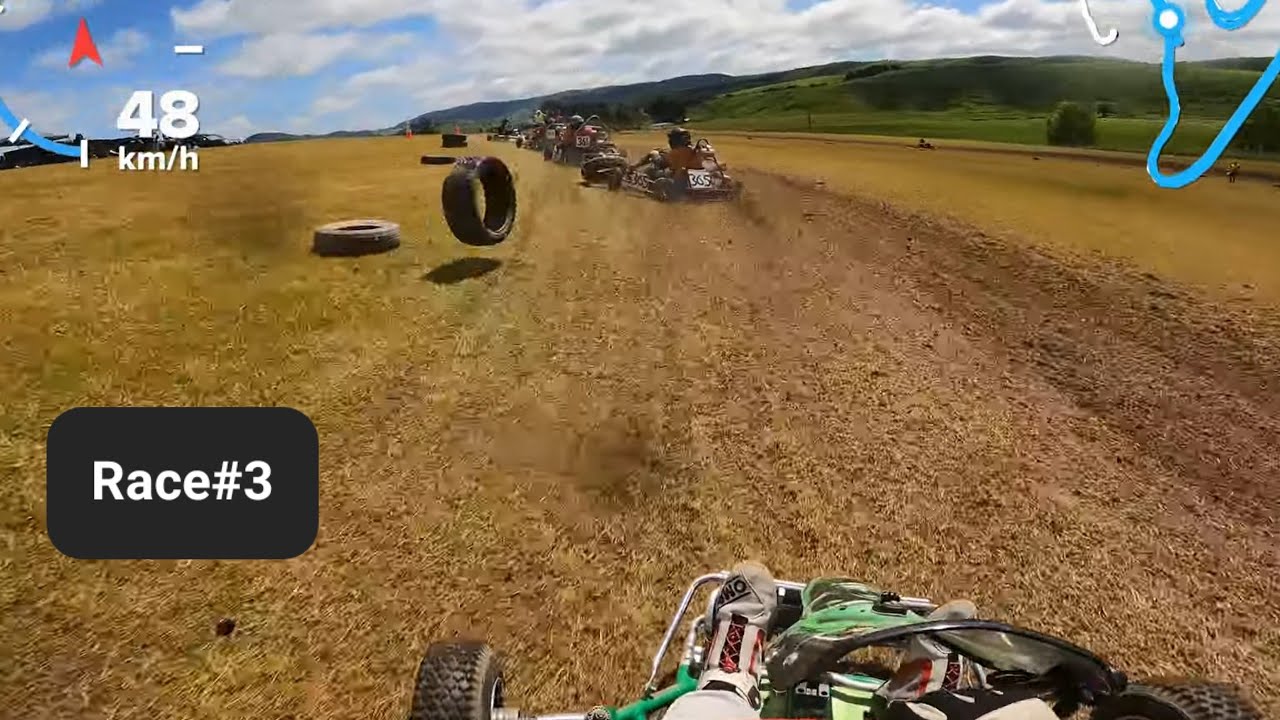 South Otago grass kart 200cc lifan  fun race, reverse track