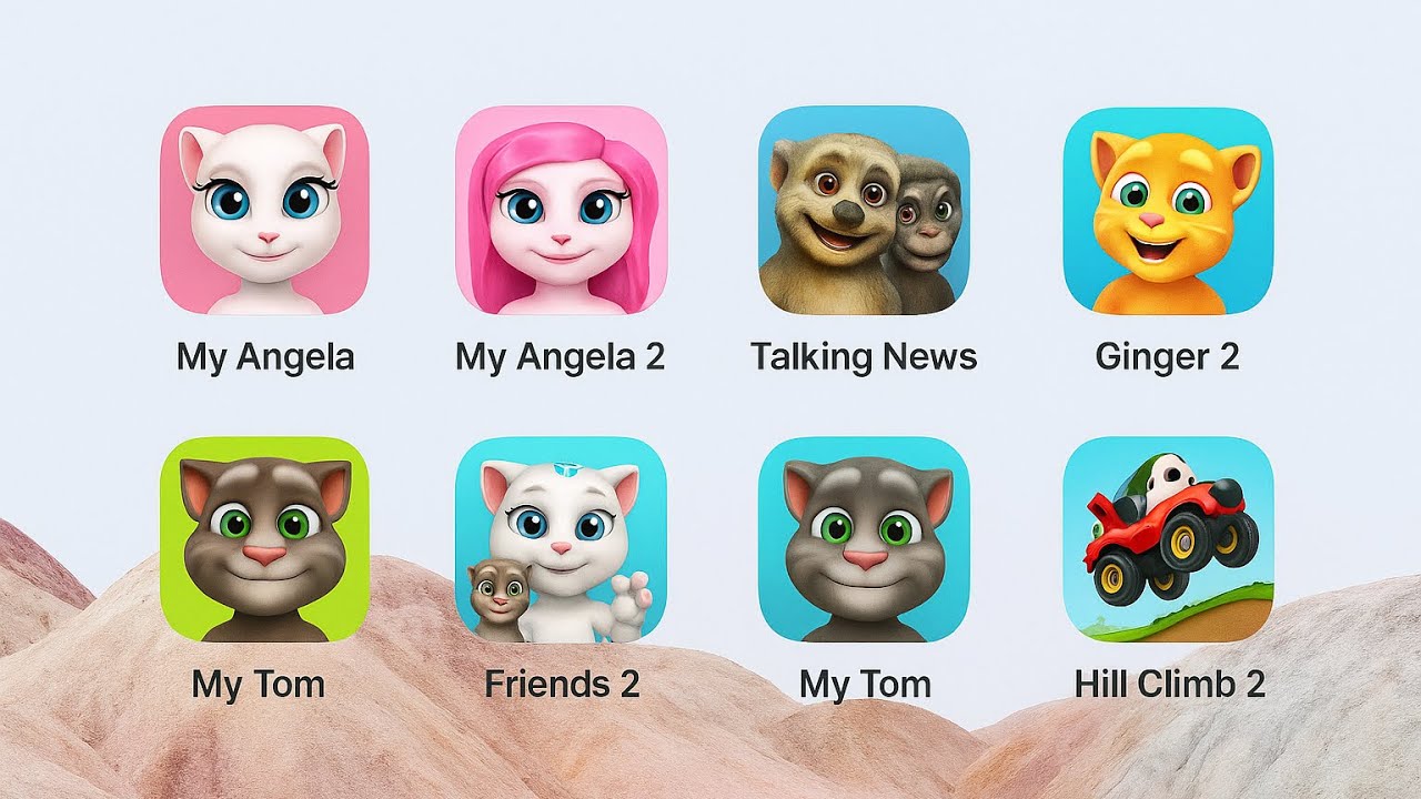 Talking Tom Finds 2,Angela,Scary Anna,Duddu,Zombie Tsunami,Tom Can Dy Run,Talking Tom Cat 2025