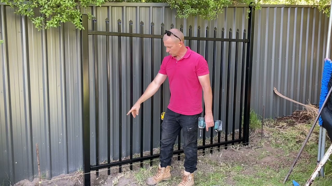 How To Install A Black Security Fence Panel - Crimped Spear Top 1.8m high - Outback Fencing