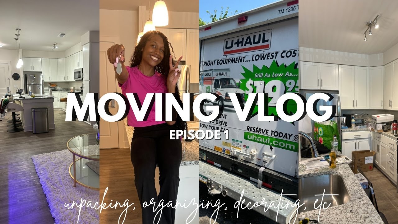 moving vlog | episode 1 | my first apartment! | apartment tour, unpacking, new furniture, etc.