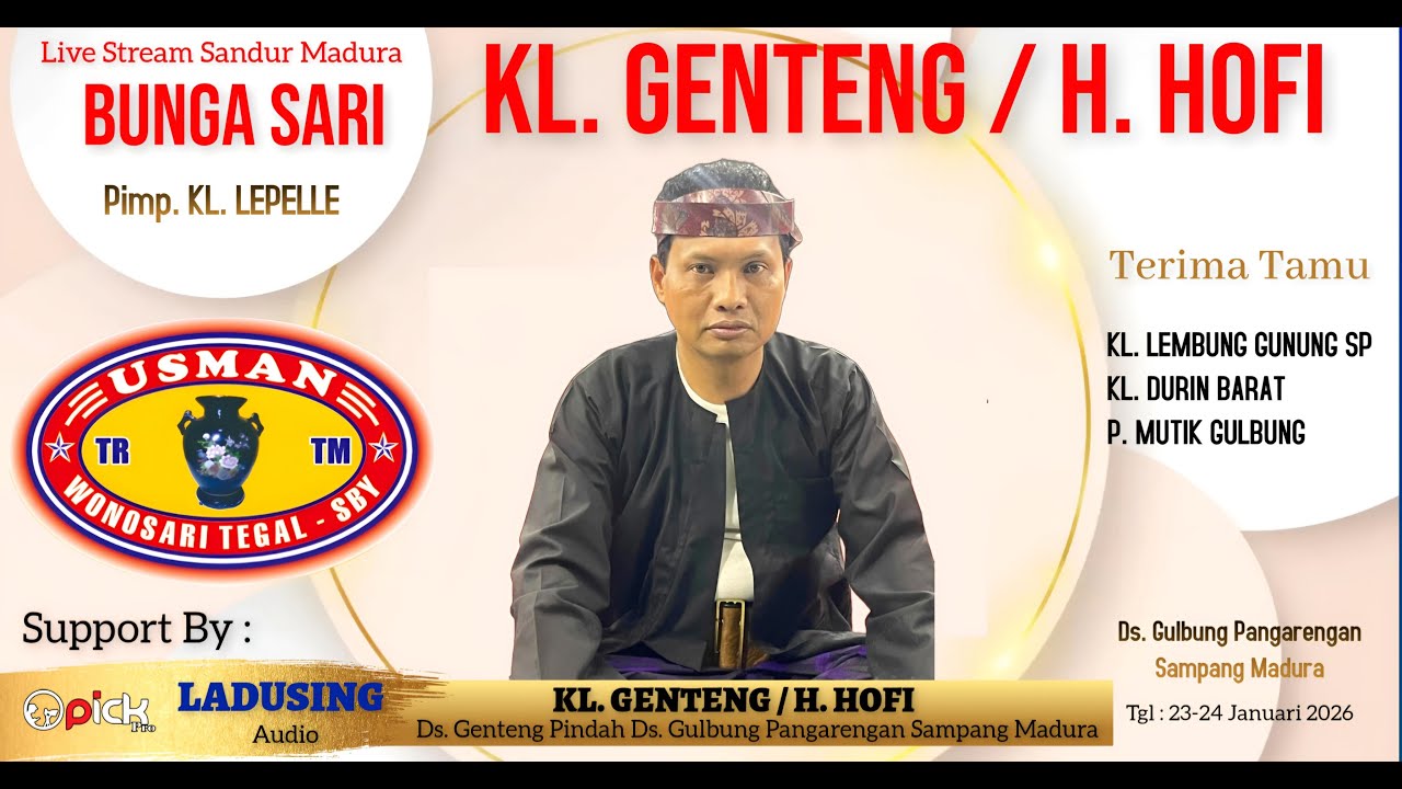 Live SANDUR BUNGA SARI - DIKEDIAMAN KL. GENTENG / H. HOFI - Ds. Gulbung Pangarengan Sampang Madura