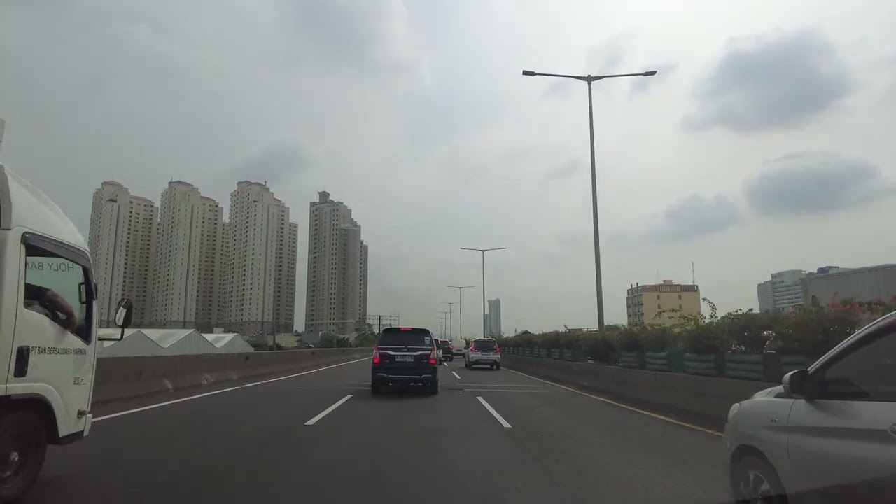 Drive From Sunda Kelapa to Ancol, Inner City Toll Drive in North Jakarta