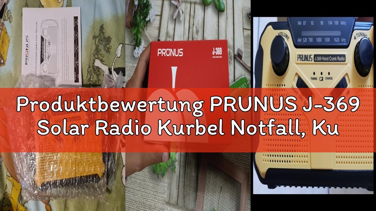 Produktbewertung PRUNUS J-369 Solar Radio Kurbel Notfall, Kurbelradio FM/AM Radio Batteriebetrieben,