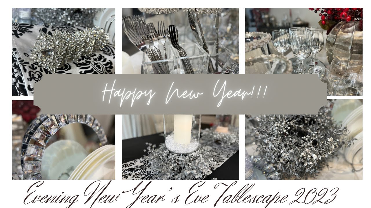 NEW! EVENING NEW YEAR TABLESCAPE! #glam #tablescape #newyear #blackandwhite