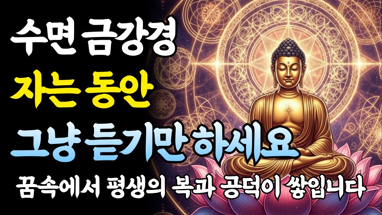 켜두기만 해도 복이 쏟아집니다｜금강경 수면 낭독｜살이 끼고 일이 안 풀릴 때｜자면서 무의식을 정화하고 대운을 부르는 비방｜마음공부｜불면증 해소
