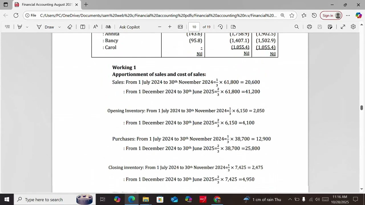 Financial Accounting Answers for CPA August 2025