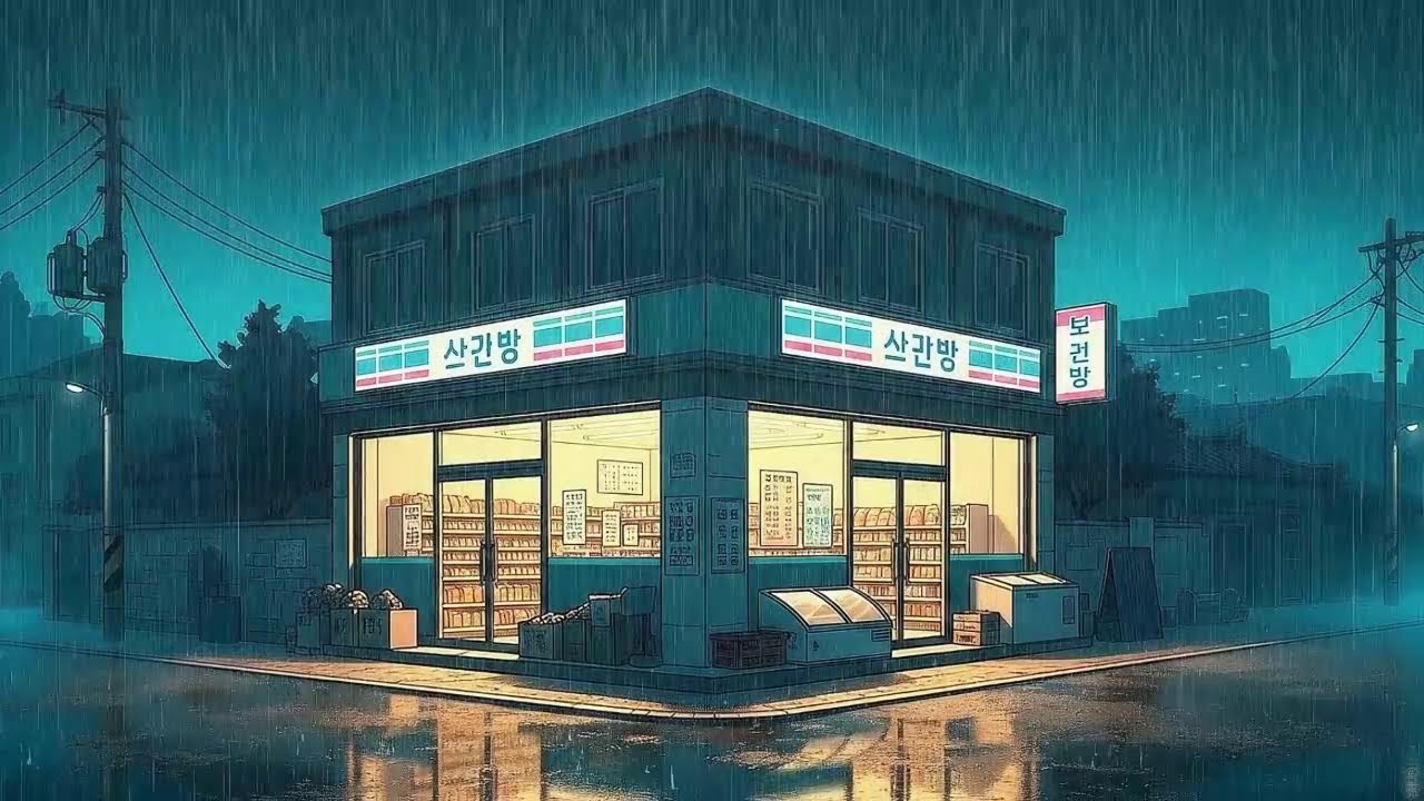 Rain Sounds with Lofi for Deep Focus in a Calm Korean Night Ambience When You Can’t Focus 😌