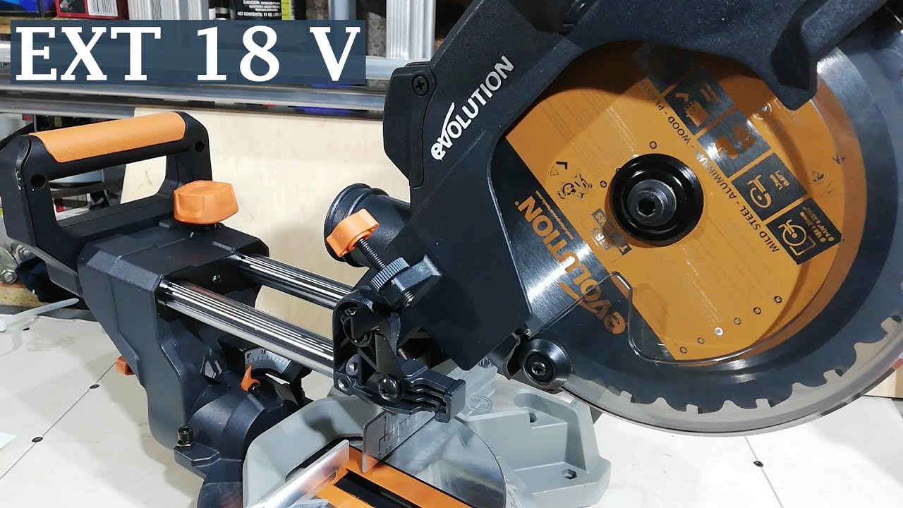 Akumulatorowa piła  EVOLUTION 18V EXT R185SMS-Li, multi tarcza przecina drewno, stal, metal