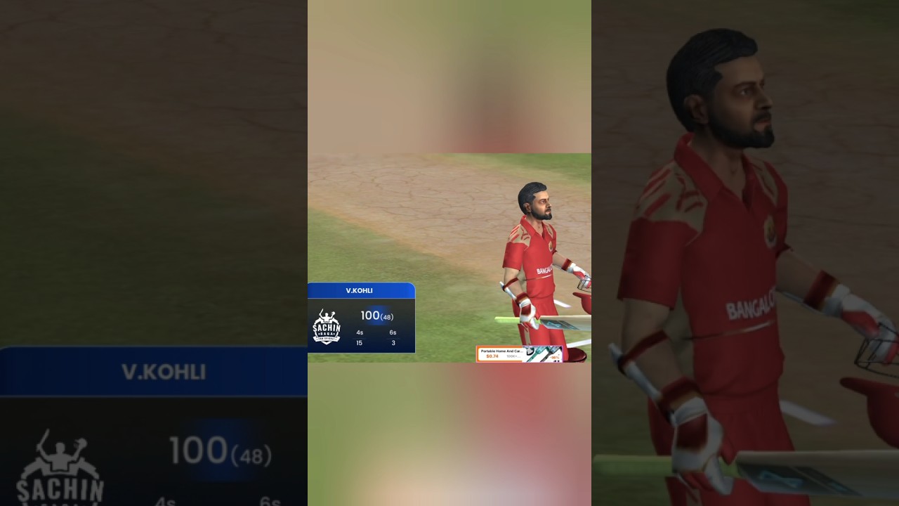 virat century in sachin saga pro cricket game # short
