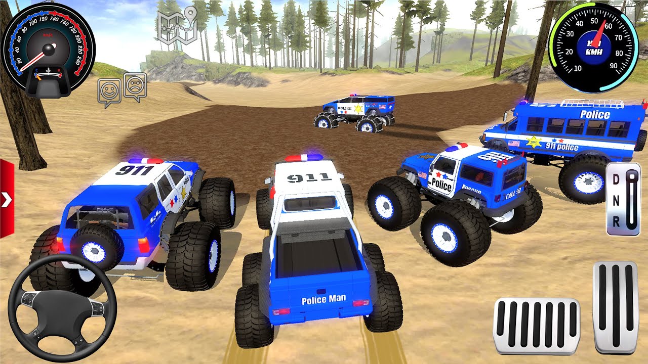 Police Car Driving Simulator 3D - Offroad Police Truck Extreme Stunt Racing 2025 - Android GamePlay