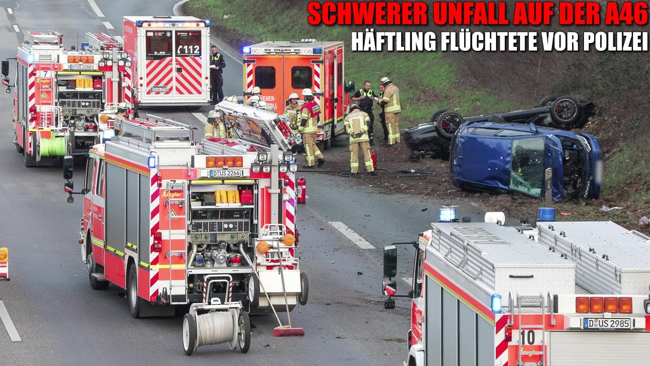 [SCHWERER UNFALL BEI VERFOLGUNG!] - Häftling im offenen Vollzug raste über Autobahn & verunfallte -