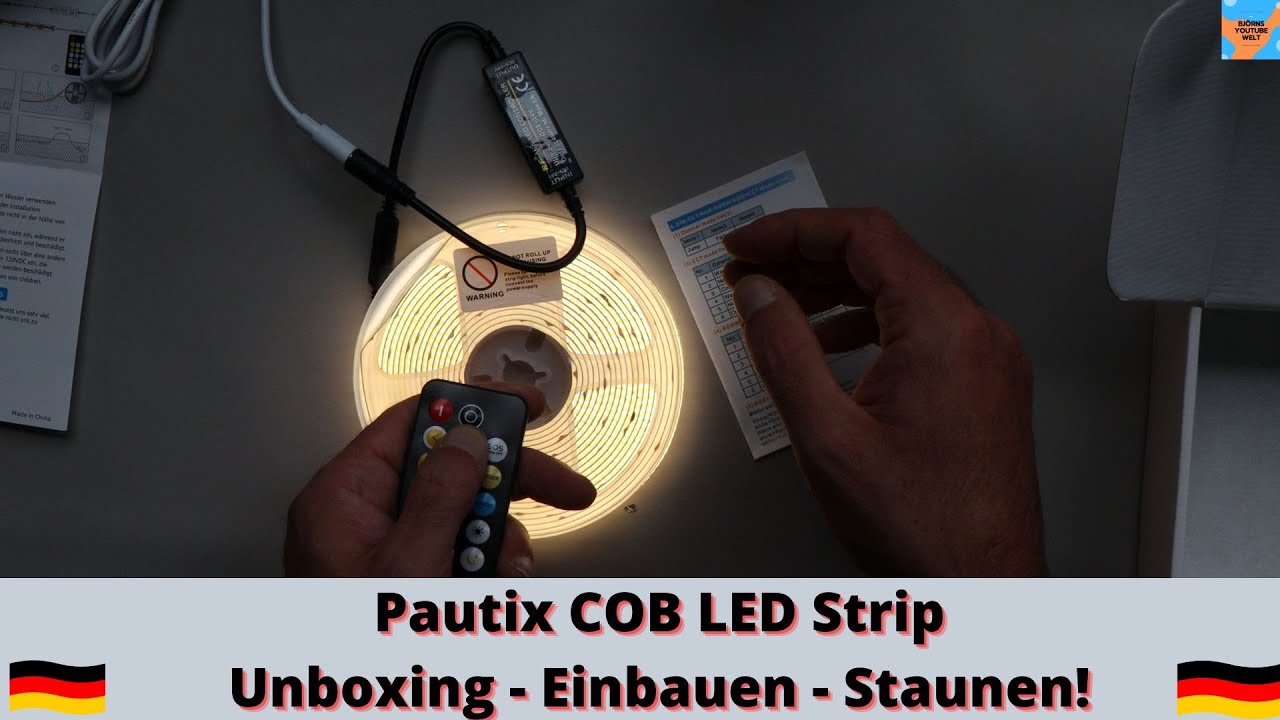 Pautix COB LED Strip Unboxing - Einbauen - Staunen!   Streifenlicht – Perfekte 180 Grad Beleuchtung