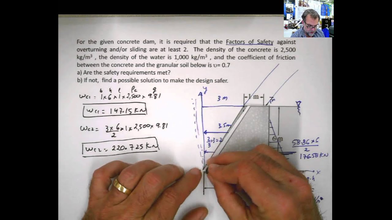 Study Set 9-12 Static of Fluids- Center of Pressure-Submerged Surfaces. Dam Overturning