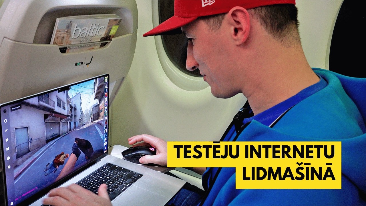 Pamēģināju Starlink internetu lidmašīnā. Notestēju, cik labi tas strādā.