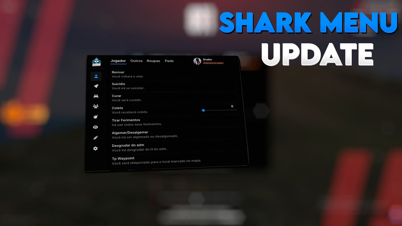 MOD MENU PUXANDO 4RMAS CARROS DINHEIRO ( SHARK MENU V3 )