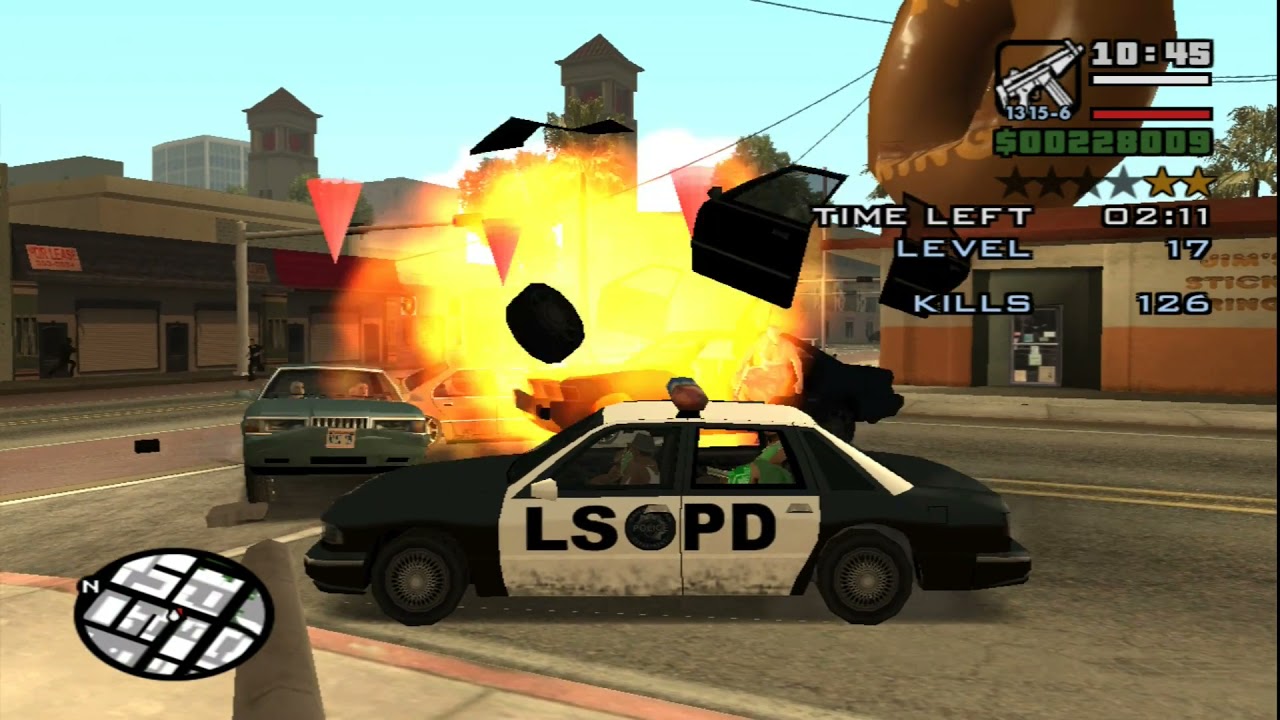 GTA San Andreas Vigilante Missions with an INDESTRUCTIBLE VEHICLE -  level 12 to 30!