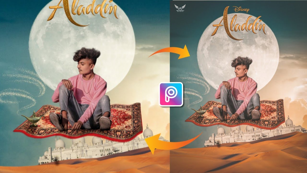 picsArt Aladdin magical Carpet photo Editing || Aladdin photo Editing || New Flying Carpet Edit....