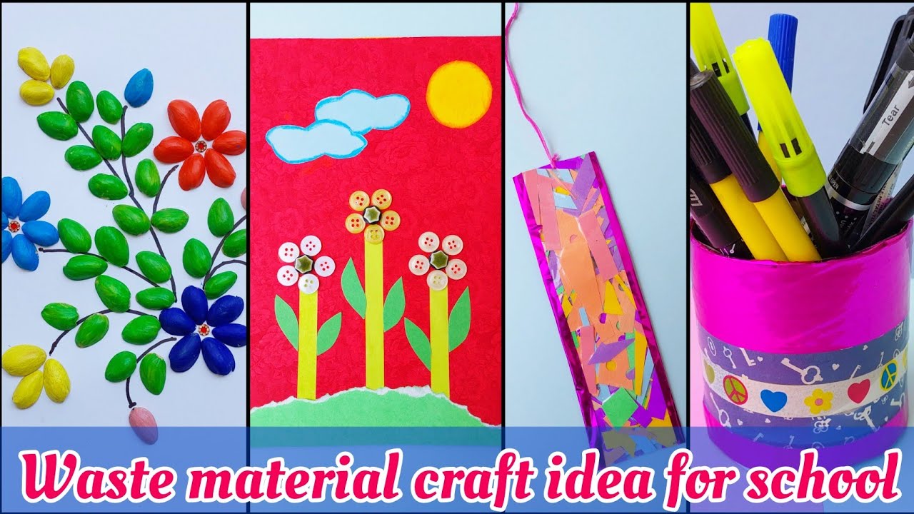 4 Easy waste material craft ideas for school activity | Best out of waste