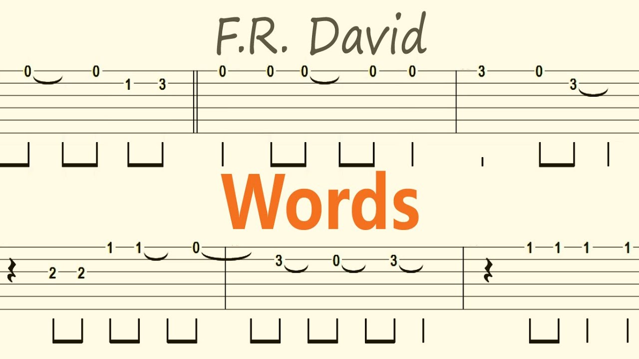 Words / F. R. David / Guitar Solo Tab+BackingTrack