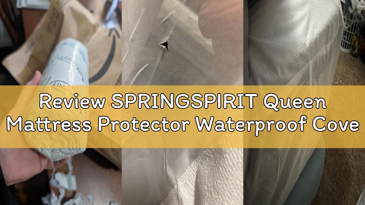 Review SPRINGSPIRIT Queen Mattress Protector Waterproof Cover Absorbent Fitted Sheet up - 18'' Deep