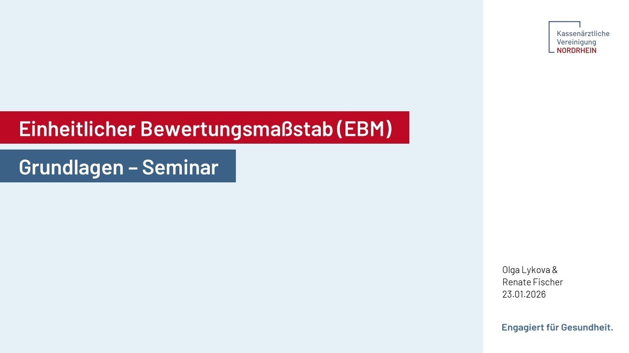 Veranstaltung: Einheitlicher Bewertungsmaßstab (EBM) - Grundlagenseminar  vom 23.01.2026