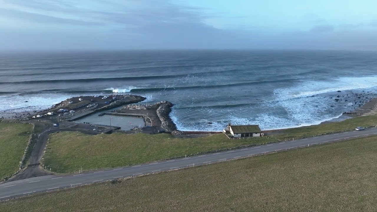 Reve harbour ON FIRE | Drone footage | Surf Jæren, Norway