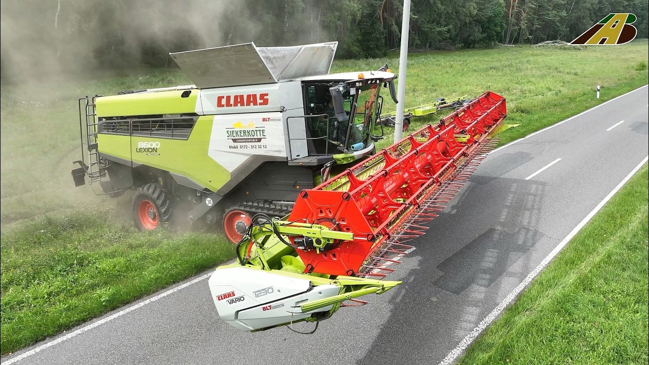 Getreideernte 2025 - Mähdrescher CLAAS LEXION 8600 , LKW & Traktor - Landwirtschaft Hof Siekerkotte
