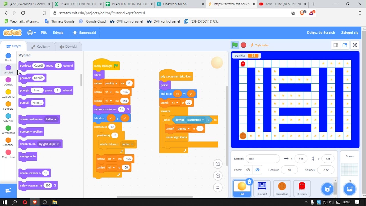 Gra Pacman w Scratch część 3