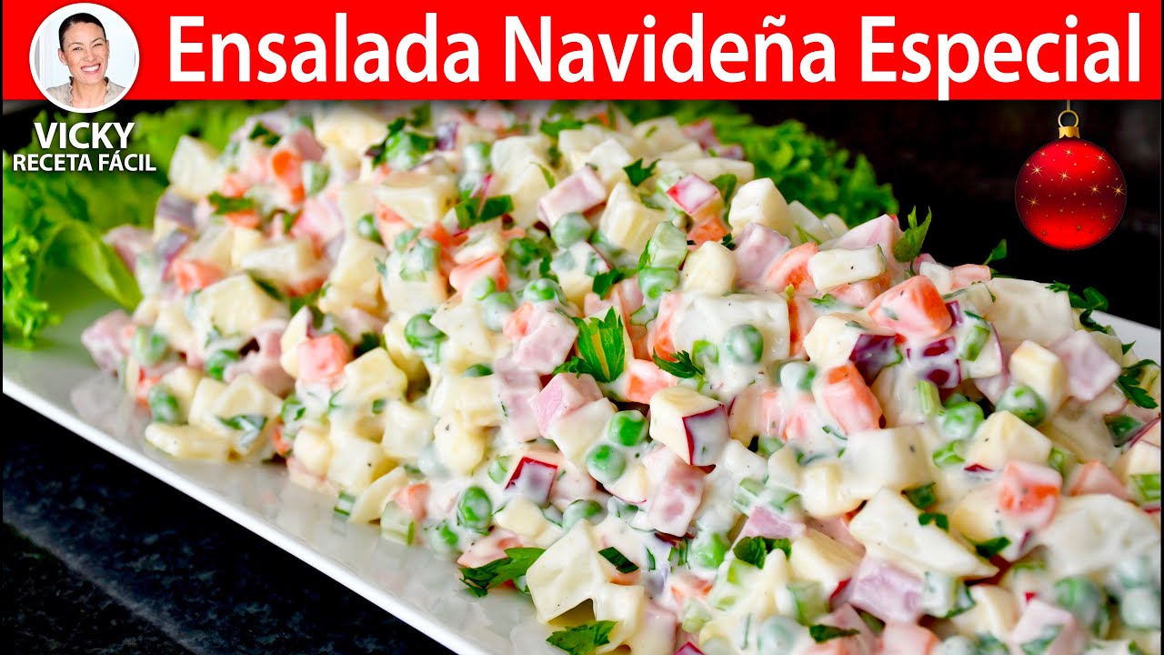 ENSALADA NAVIDE&Ntilde;A ESPECIAL | #VickyRecetaFacil