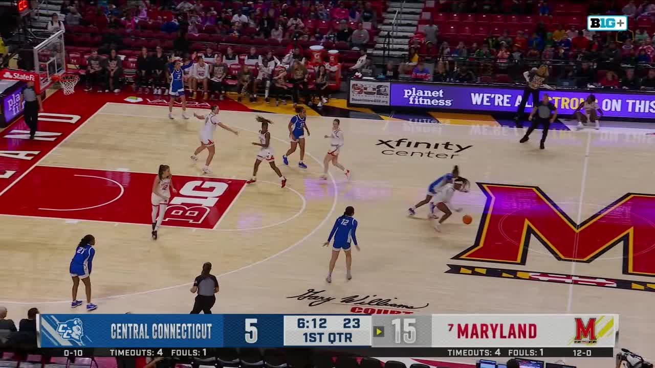 Oluchi Okananwa Gets the Steal & Scores vs. Central Conn. St. | Maryland Women's Basketball